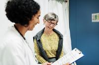 doctor and patient talking through preventive measures for kidney disease.