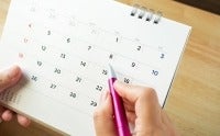 Planning out the month on the calendar