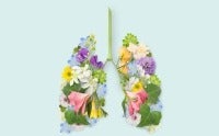 Lungs illustrated using flowers