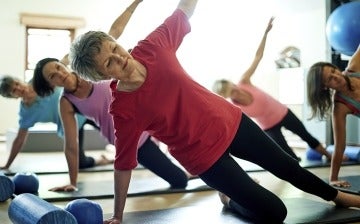 Group of woman going yoga