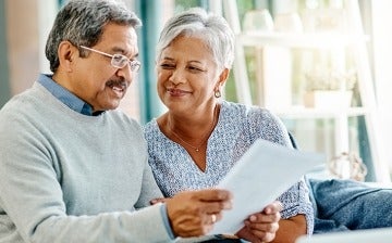 Couple reviewing paperwork