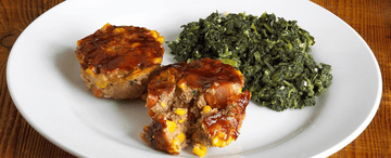 Mini Meatloaves with Low-Fat Creamed Spinach