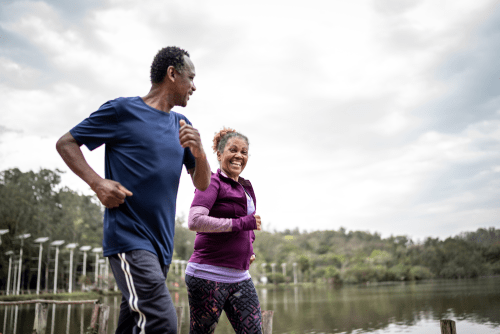 Couple running