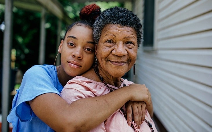 Grandmother and granddaughter enjoying each other's company