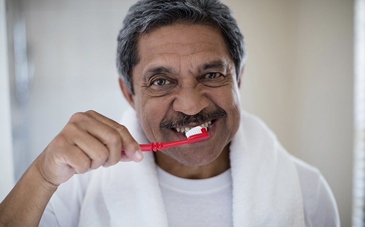 Man brushing his teeth
