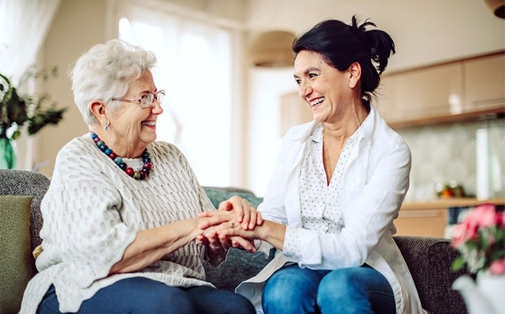 Woman meeting with care manager