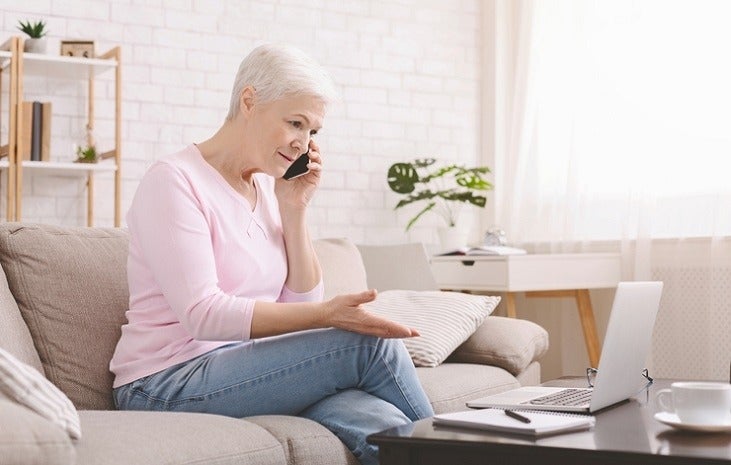 Woman talking on the phone